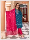 Vanika By Banwery Roman Silk Work Kurti With Bottom Dupatta